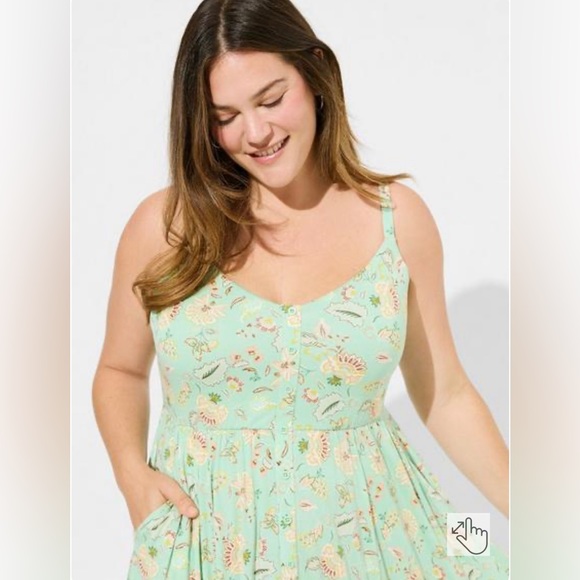 NWT Torrid Midi Super Soft Button-Front Skater Dress, Size 6 - Picture 2 of 4